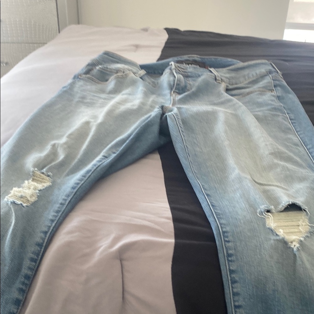 Torrid Blue Boyfriend Jeans Distressed Vintage Style